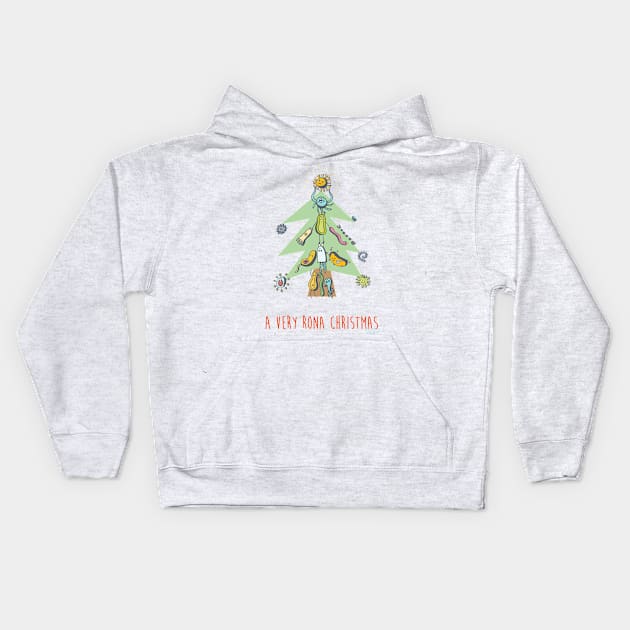 A Very Rona Christmas Kids Hoodie by Gunes Ozcan